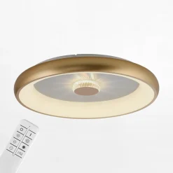 Paul Neuhaus Plafon LED 37W złoty VERTIGO z pilotem fi 61,5 cm