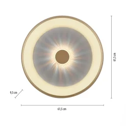 Paul Neuhaus Plafon LED 37W złoty VERTIGO z pilotem fi 61,5 cm
