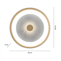 Clearance Paul Neuhaus Plafon LED 29W złoty VERTIGO z pilotem fi 46,5 cm
