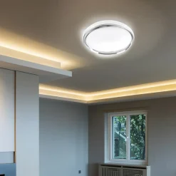 Plafony|Wszystkie Lampy Sufitowe^Plafon LED z pilotem biały GLOSSY 2 50 cm