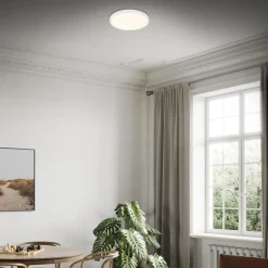 Plafony|Wszystkie Lampy Sufitowe^Plafon LED z pilotem biały RUNA 38 cm