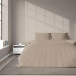 Best Pościel bawełniana adamaszek taupe PURE 220x200 cm