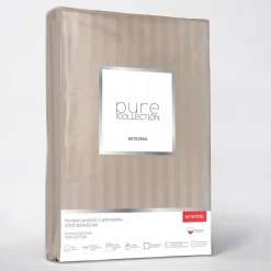 Best Pościel bawełniana adamaszek taupe PURE 220x200 cm