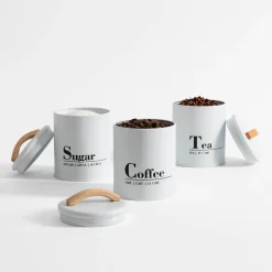 inny Pojemniki Na Żywność^Pojemnik kuchenny biały COFFEE 16 cm