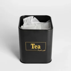 inny Pojemniki Na Żywność^Pojemnik kuchenny czarny TEA 19 cm