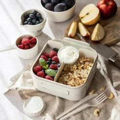 Dzieci Podróże|Jedzenie I Picie^Pojemnik lunchbox z przegródkami biały LIDO 1,6l