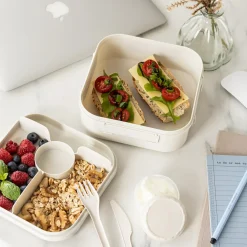 Dzieci Podróże|Jedzenie I Picie^Pojemnik lunchbox z przegródkami biały LIDO 1,6l