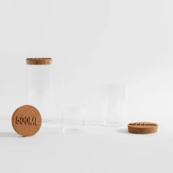Sale Pojemnik szklany z korkową pokrywką 500 ml