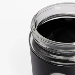inny Pojemniki Na Żywność^Pojemnik szklany z metalową pokrywką czarny 660 ml