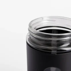 inny Pojemniki Na Żywność^Pojemnik szklany z metalową pokrywką czarny 1350 ml