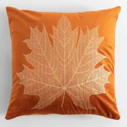 Sale inny Poszewka dekoracyjna w złoty liść pomarańczowa MAPLE 45x45 cm