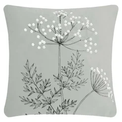 Clearance Estetica Poszewka welurowa z haftem jasnoszara ANISE 45x45 cm