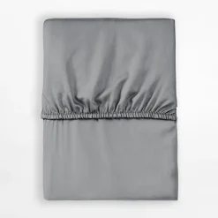 inny Prześcieradła^Prześcieradło satynowe z gumką szare PURE 160x200 cm