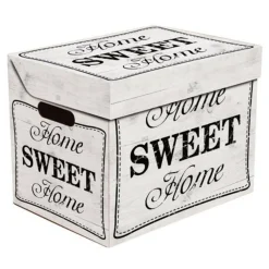 Pudełka I Pojemniki Do Przechowywania^Pudełko ozdobne tekturowe z pokrywką ONE SWEET HOME
