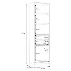 Sale FORTE Regał z półkami i szufladami S-ROOM 59,4 cm