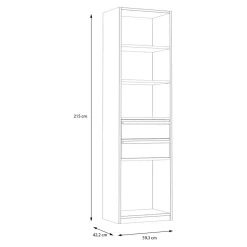 Sale FORTE Regał z półkami i szufladami S-ROOM 59,4 cm