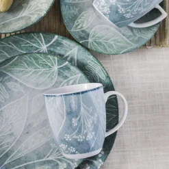 Lubiana Miski, Patery I Półmiski^Salaterka porcelanowa niebieska CZTERY PORY ROKU 17,5 cm