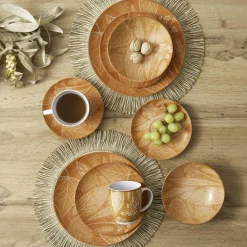 New Lubiana Salaterka porcelanowa pomarańczowa CZTERY PORY ROKU 17,5 cm
