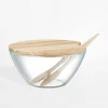 Clearance inny Salaterka z drewnianą pokrywą i sztućcami 23 cm