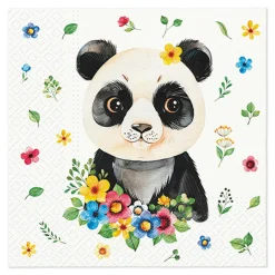 Dzieci Paw Jedzenie I Picie|Serwetki I Serwetniki^Serwetki papierowe FLOWER PANDA 20 szt.