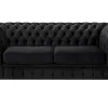 Sale Inspire Sofa glamour rozkładana czarna CHESTER