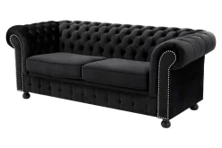 Sale Inspire Sofa glamour rozkładana czarna CHESTER