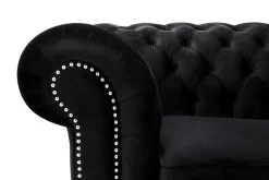 Sale Inspire Sofa glamour rozkładana czarna CHESTER