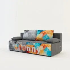 Dzieci Milo Sofy|Sofy^Sofa młodzieżowa z kolorowym nadrukiem FUN