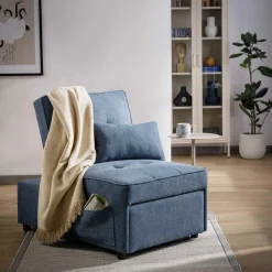 Discount inny Sofa 1-osobowa rozkładana niebieska WINSLO