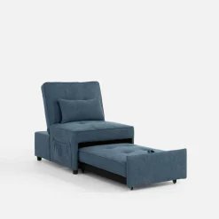 Discount inny Sofa 1-osobowa rozkładana niebieska WINSLO