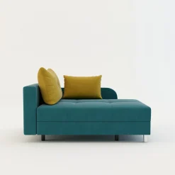 Sale Sofa rozkładana niebiesko-żółta LETTO lewa