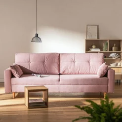 Outlet Exline Sofa rozkładana różowa MOZI