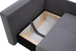 Outlet Sofa rozkładana szaro-różowa LETTO lewa