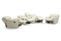 Sale Sofa skórzana i dwa fotele z funkcją relax ORLANDO