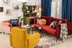 Best FN Design Sofa welurowa bordowa VOCAL