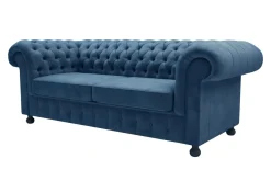 Inspire Sofy^Sofa welurowa granatowa CHESTER