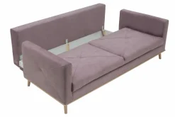Softi Sofy^Sofa welurowa na drewnianych nóżkach LAVENDE