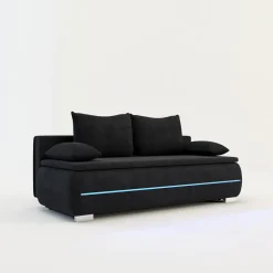Mavik Sofy^Sofa z listwą led czarna TEKLA