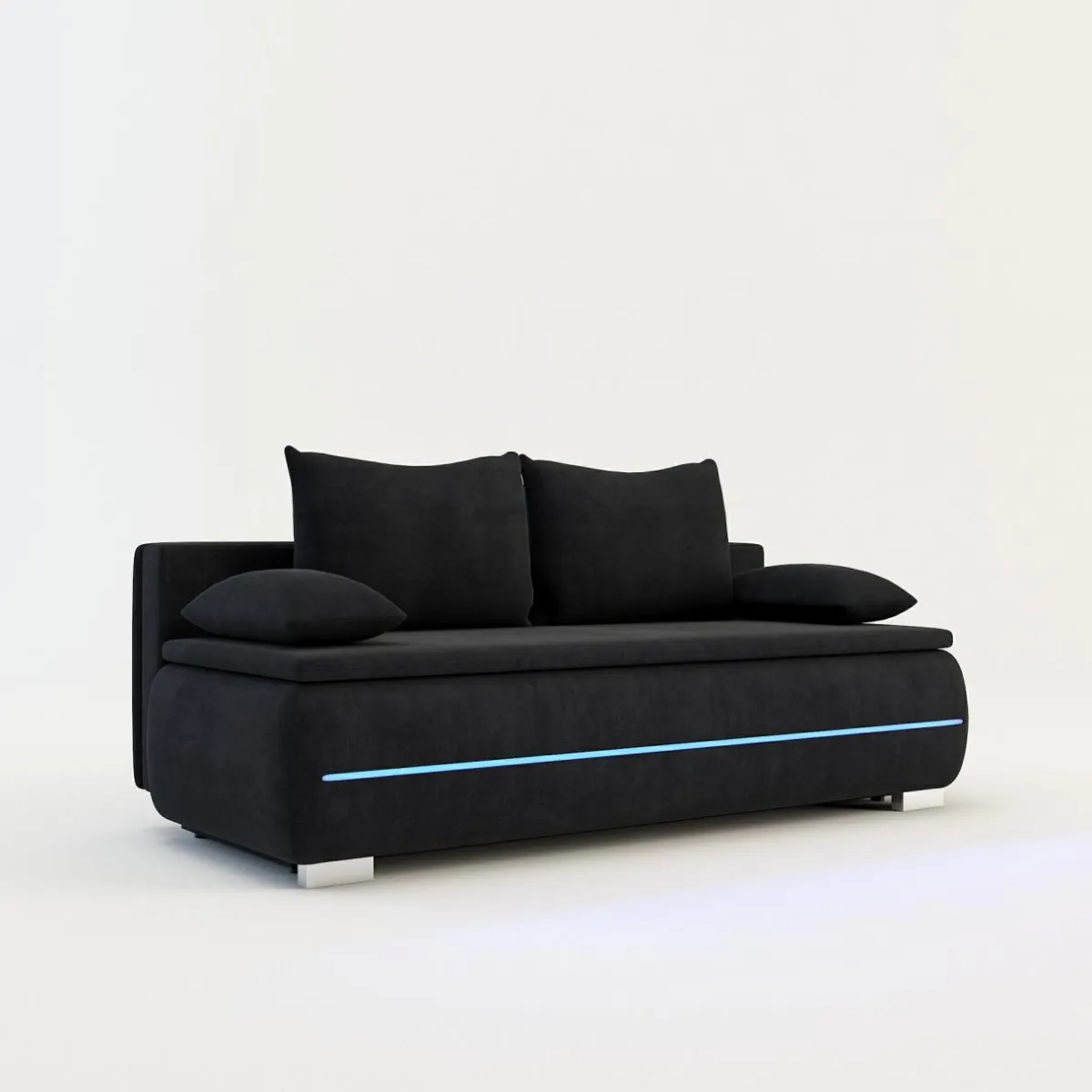 Mavik Sofy^Sofa z listwą led czarna TEKLA