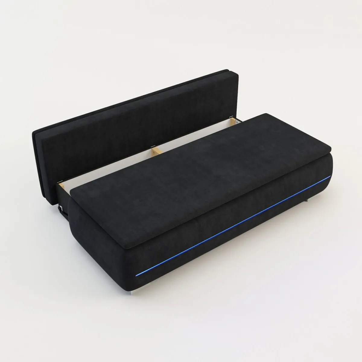 Mavik Sofy^Sofa z listwą led czarna TEKLA