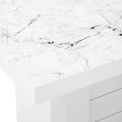 Discount Stół rozkładany KOLOS II biały / nadruk marble marmur połysk