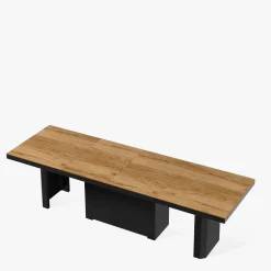 Discount inny Stół rozkładany KOLOS II dąb pradawny / czarny połysk 160-286 cm