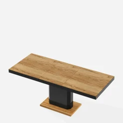 Discount inny Stół rozkładany LIMENA 140 dąb pradawny / czarny połysk 140-190 cm