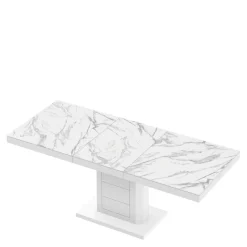 Hot Stół rozkładany LIMENA biały / nadruk marble marmur połysk
