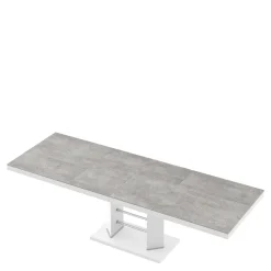 Stół rozkładany LINOSA LUX biały / nadruk szary kamień mat