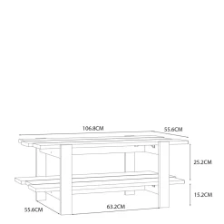 Stoliki Kawowe^Stolik kawowy z półką COFFEE TABLES dąb artisan