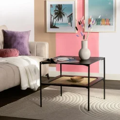 Discount inny Stolik z rattanem kwadratowy HOMEKT