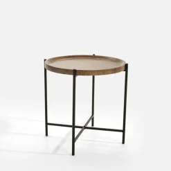 New inny Stolik z tacą brązowo-czarny 41 cm
