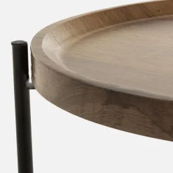 New inny Stolik z tacą brązowo-czarny 41 cm