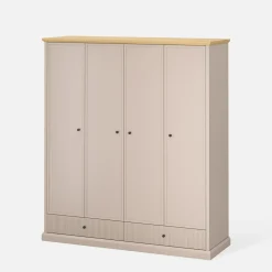 Esteti Szafa do sypialni 4-drzwiowa IDELLO taupe dąb kamienny